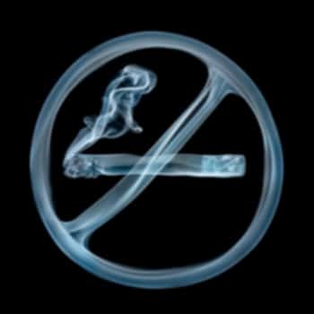 quit smoking symbol made of smoke
